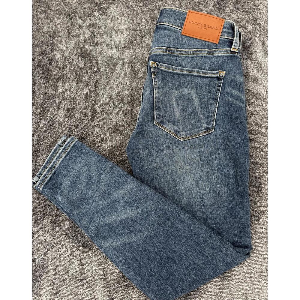 Lucky Brand Distressed Skinny Jeans Size 4 Mid Blue‎ Denim